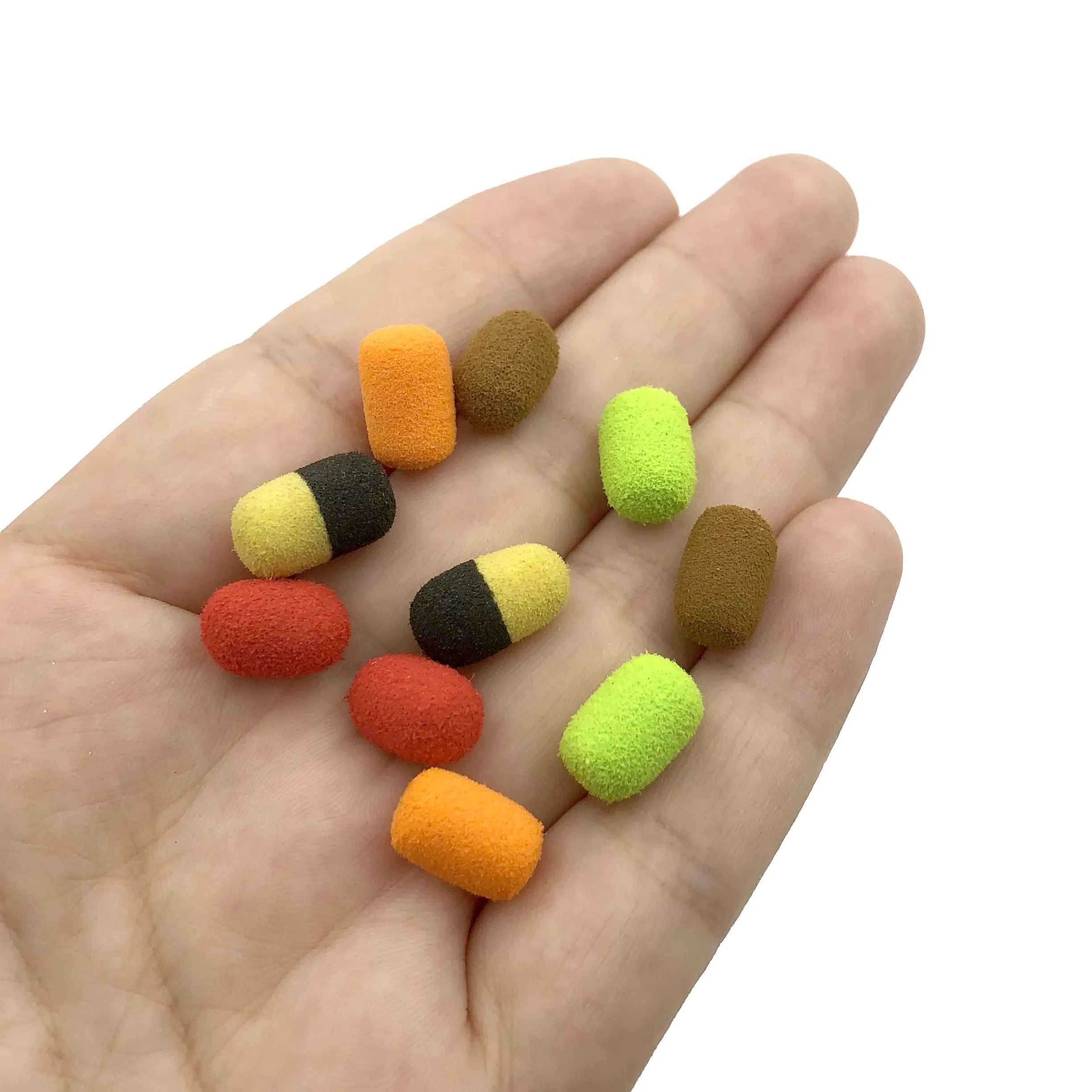 10pcs/pack Carp Fishing Bait Foam Boilie Pop Ups Hook Fish Baits Mix Color Cylinder 8mm Zig Rig Foam Terminal Tackle