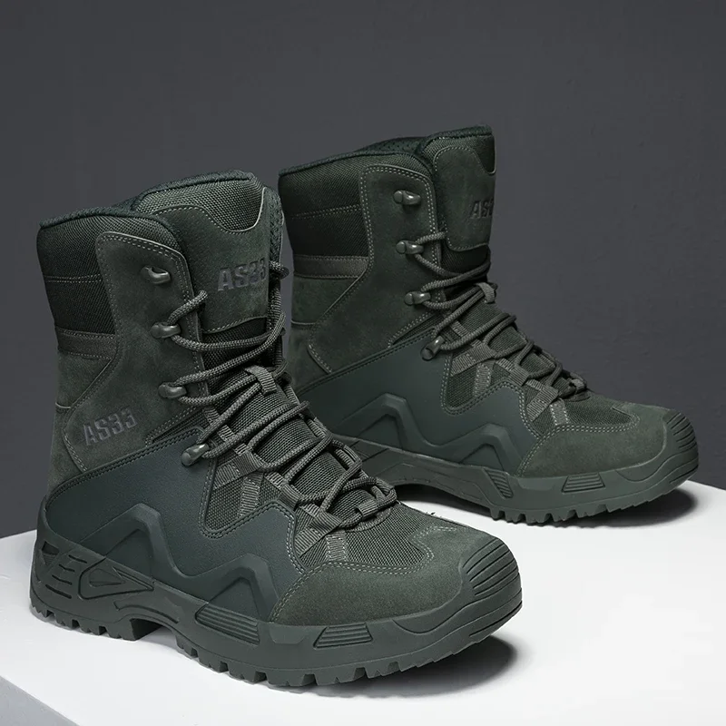 

Outdoor Field Training Shoes Men's Combat Boots Thick Soled Hiking Men's Military Boots Durable Desert Boots Big Size：39-47