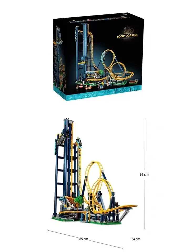 Loop Coaster Amusement Park Model Building Block 3756pcs For Children