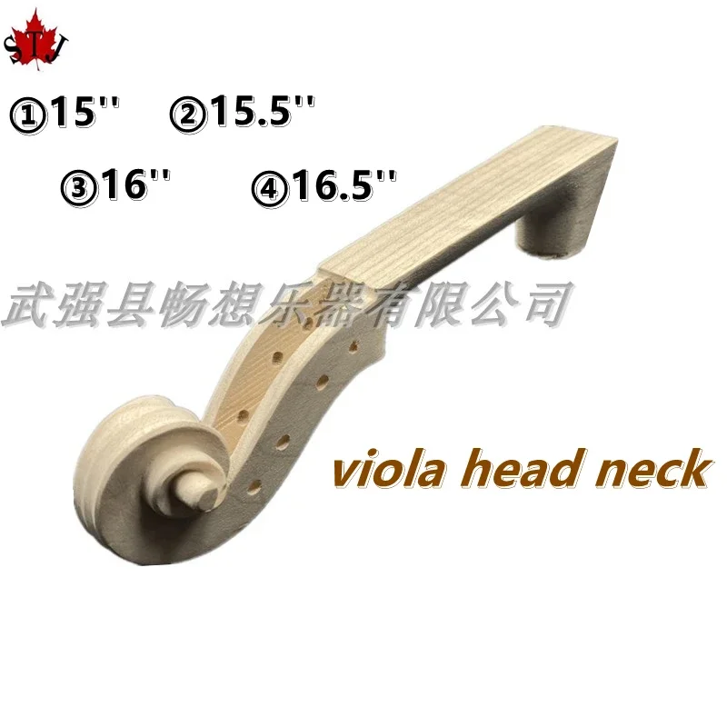 Viola Head Neck 1pcs carved maple white 15".15.5".16".16.5" Viola parts fittings