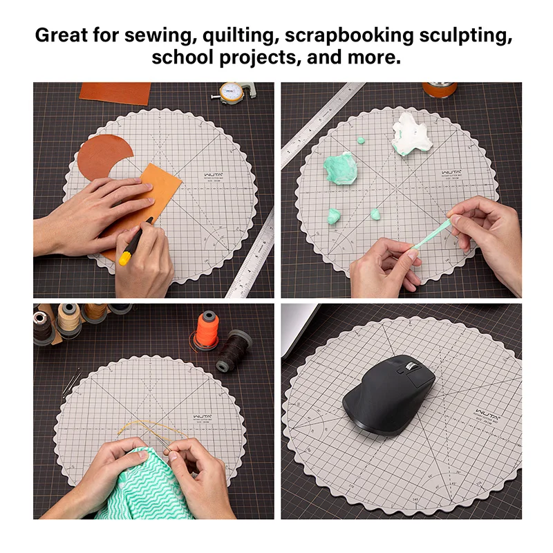 thumbnail image 2 of Rotating Cutting Mat For Sewing - Double-Sided Round Craft Mat For Quilting & DIY Projects 2 of 10