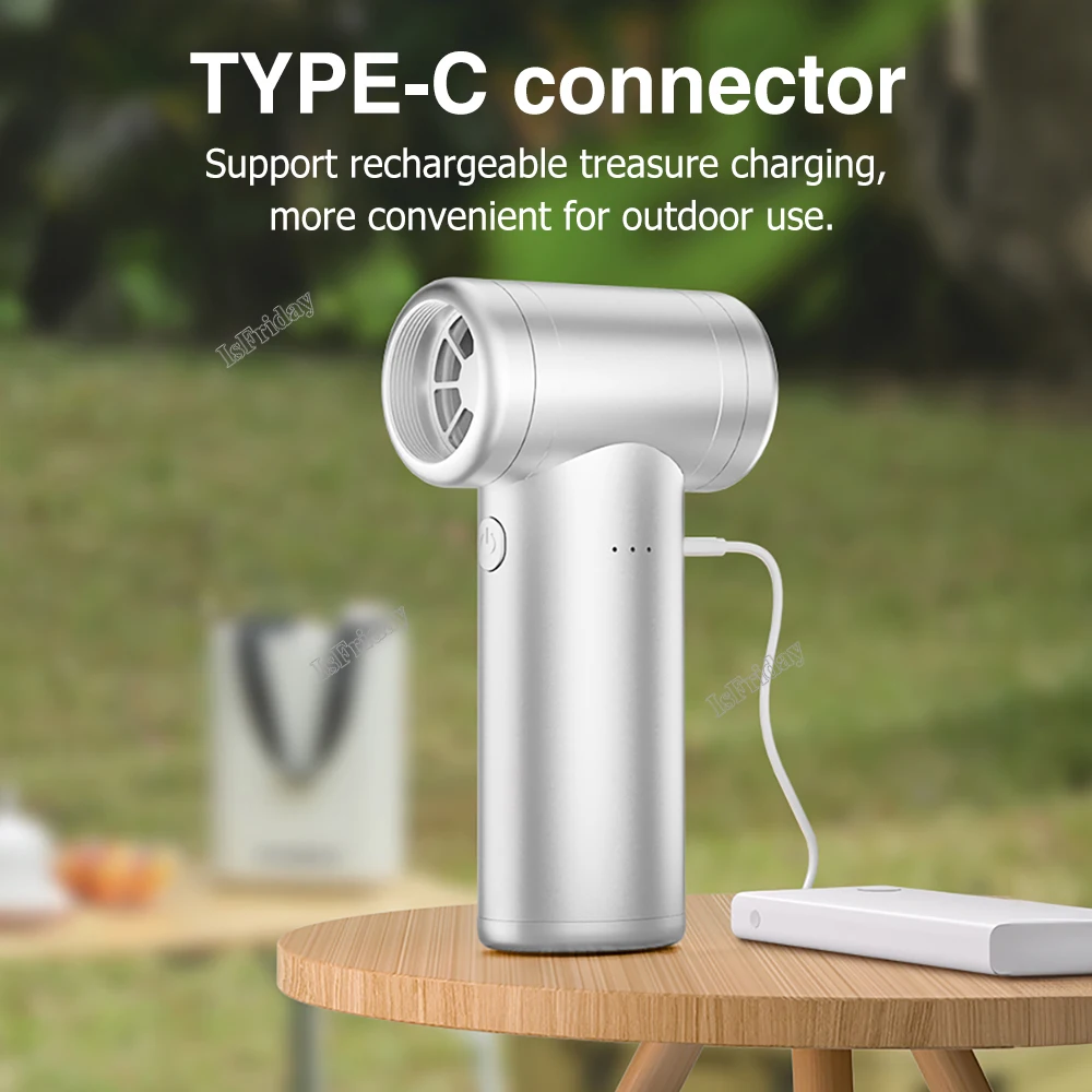 Powerful Mini Jet Fan Turbo 108000RPM Compressed Air Duster Electric Air Blower 3-Gear Rechargeable Cordless for Computer House