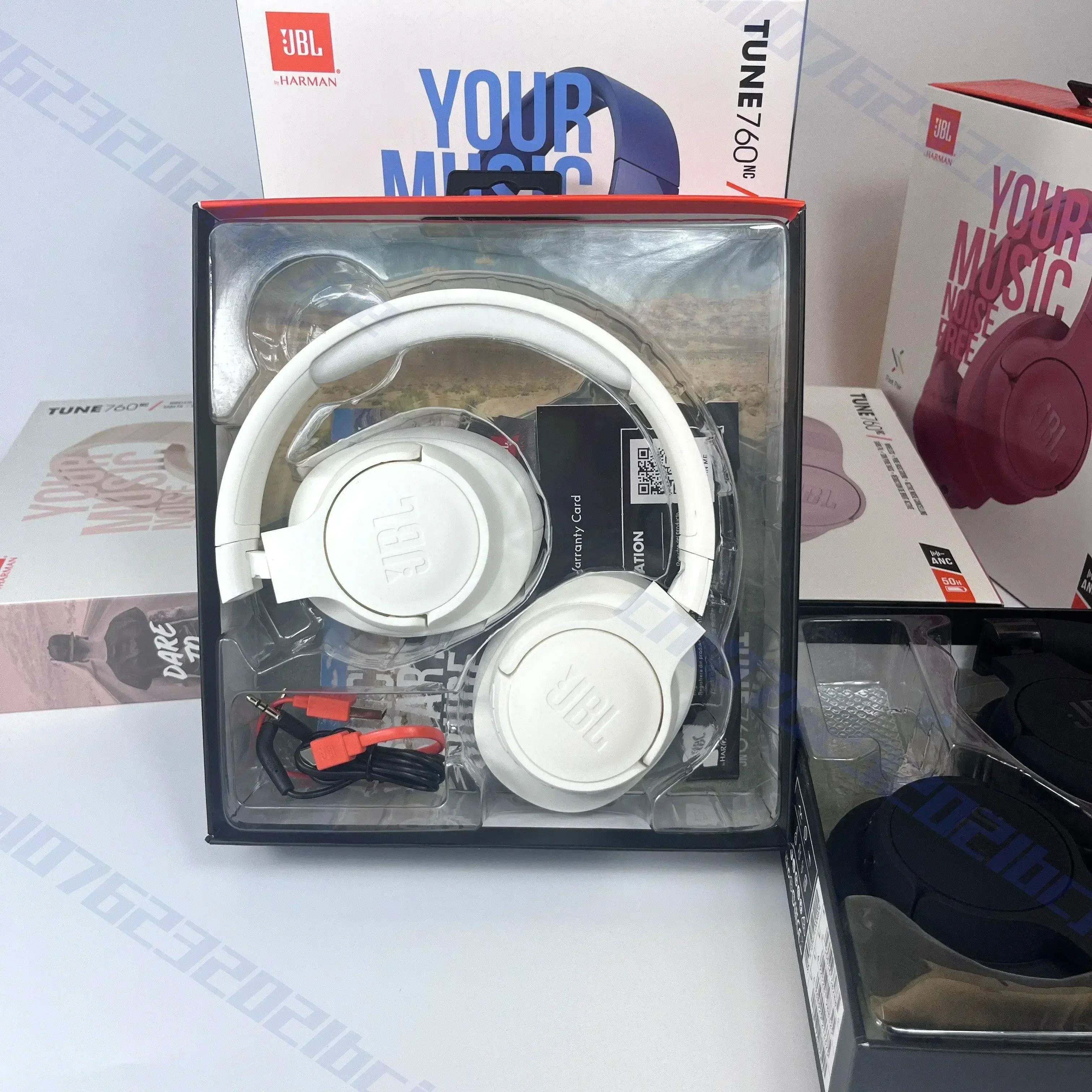 سماعات JBL Tune 760NC الأصلية القابلة للطي فوق الأ...