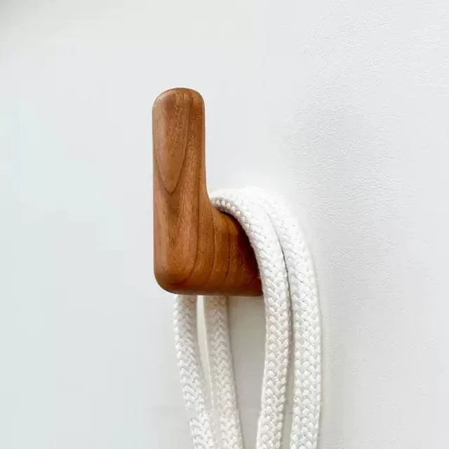 Crochet en bois porte-clés décoratif porte cintre mural porte-manteau multi-usages cuisine salle de bain accessoires Gadgets de rangement organiser 4