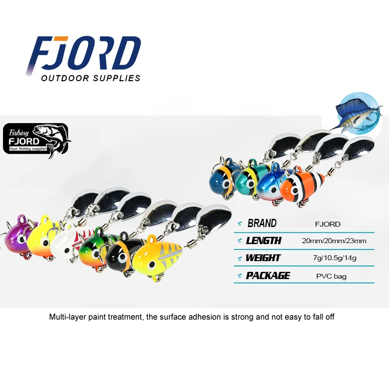 FJORD Spinner Spoon Metal VIB Tail Rapid Setting 7g 10.5g