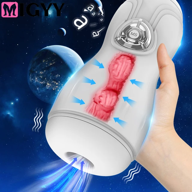 Männlicher Masturbator Cup Automatische Vibration Oral Blowjob Echte Vaginale Pussy Masturbation Cup Penis Vibrator Erwachsene Sex Spielzeug für Männer 1