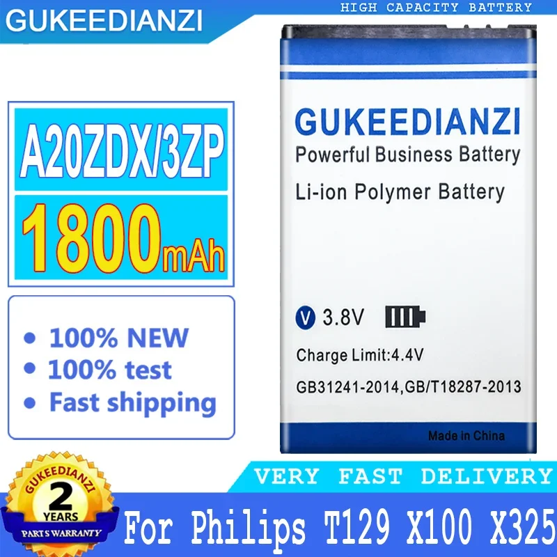 Batteria Gukeedianzi Per Philips Xenium, Batteria Di Grande Potenza, 1800Mah, A20Zdx/3Zp, T129, X100, X325