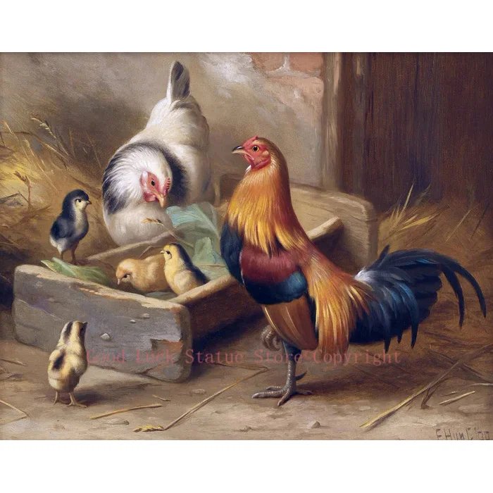 

Special offer-30 inches # home Decor art -Poultry Cock rooster chicken art oil painting on canvas- good quality