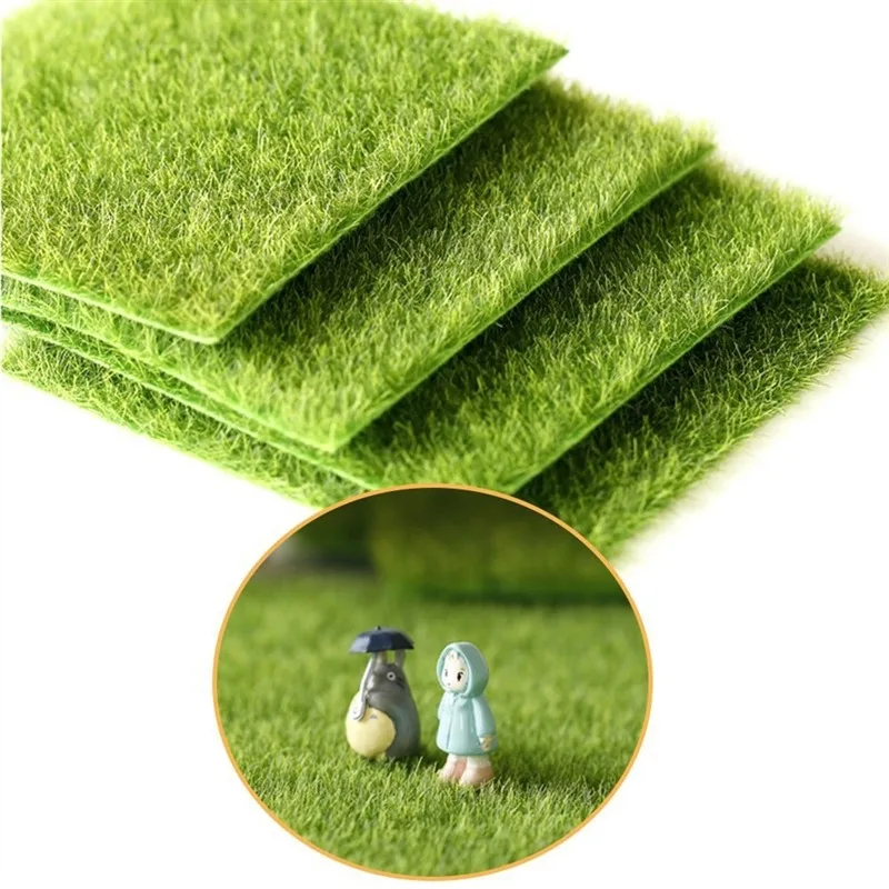 1PC 15*15 Green Micro Landscape Decoration Mini Fairy Garden Simulation Artificial Fake Moss Decorative Lawn Turf Green Grass artificial plants artificial grass mats