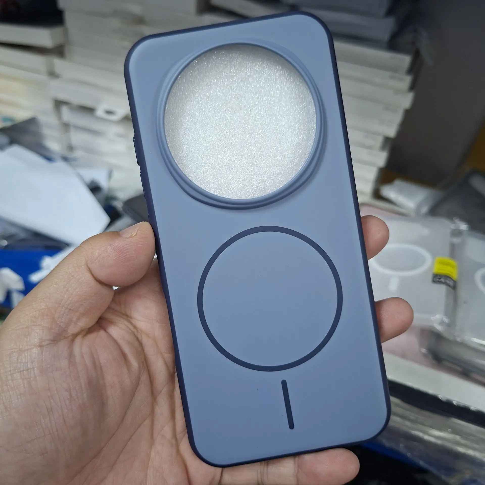 Premium Magnetic Dual-Color Matte Case with Metal Buttons - Smooth Skin Feel Back Cover