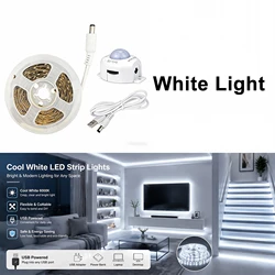 Versatile LED Strip Light with Motion Sensor - Warm & Cool White for Home Lighting (White Light)
