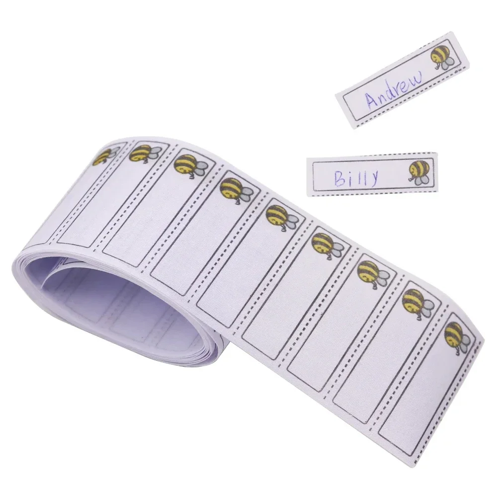 Clothing Labels 100pcs/pack Iron-on Bee Pattern Washable Name Labels Garment Fabric Tags Clothing Labels Marker Set Clothes Accessories