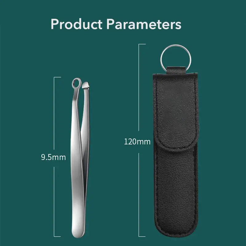 Nose Hair Trimmer Tweezers Stainless Steel Eyebrow Hair Clipper Portable Hair Trimming Care Tool with Organizer Pouch 6