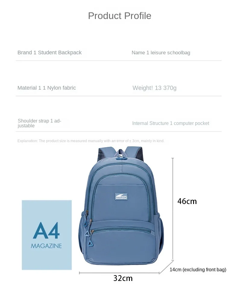 Trendy High School Student Rucksack College Stil Mädchen Schultasche Mittelschule Student Ins Hohe Paket Geschenke für Mädchen – Detail 4