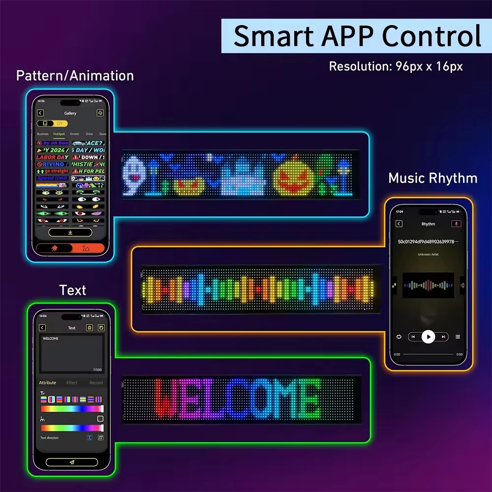 Bluetooth LED Matrix Pixel Panel Truck Eye Night Light APP Controlled DIY Programmable Flexible for Car Hotel Bar Store Image 3