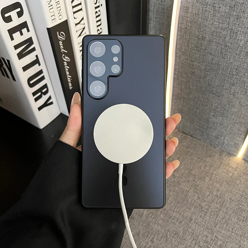 Ultra Thin AG Matte Magnetic Case with Glass Lens Protection & Shockproof Cover