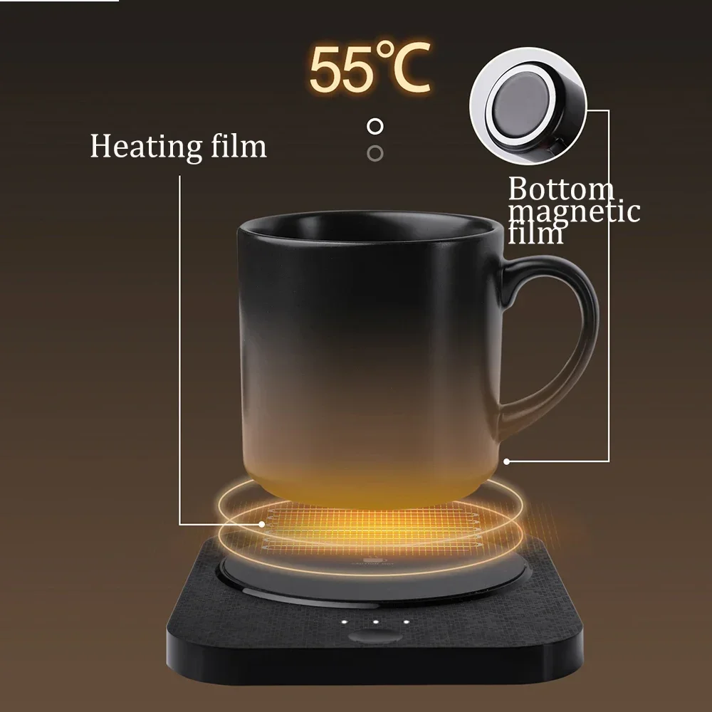 USB Mug Warmer USB Wireless Charging Cup Warmer Pad 3 Gear Temperature Heater