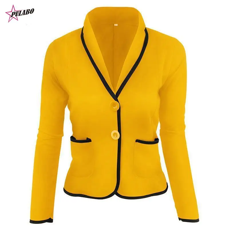 

Women Pure Color Blazer and Jackets Elegant Long Sleeve Short Office Single Breasted Ladies Blazer Streetwear 5xl