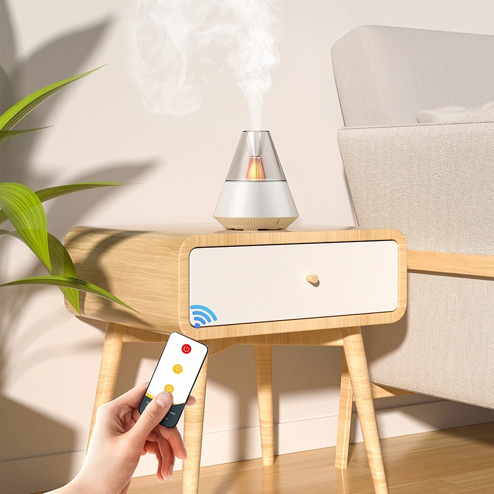150ML USB Aromatherapy Diffuser Air Humidifier Remote Control Essential Oil Diffuser with Warm Night Light Home Aroma Humidifier 4