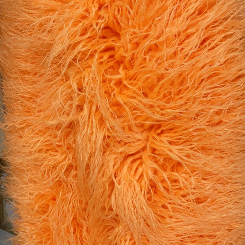 Women's Faux Mongolia Sheep Fur Winter Coat Fashion Loose Mid-Length Long Sleeve Slim Lamb Fur Warm Jacket Pure Color Thick Fur