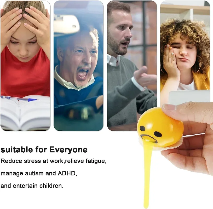 Sticky Funny Toy Disgusting Egg Yolk Brother Vomiting Egg Yolk Army Lazy Custard Vomiting Ball Decompression Funny Toy