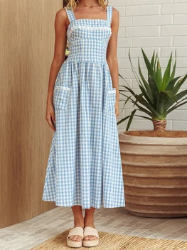 Women’s Sleeveless Floral Print Maxi Dress for Summer Parties