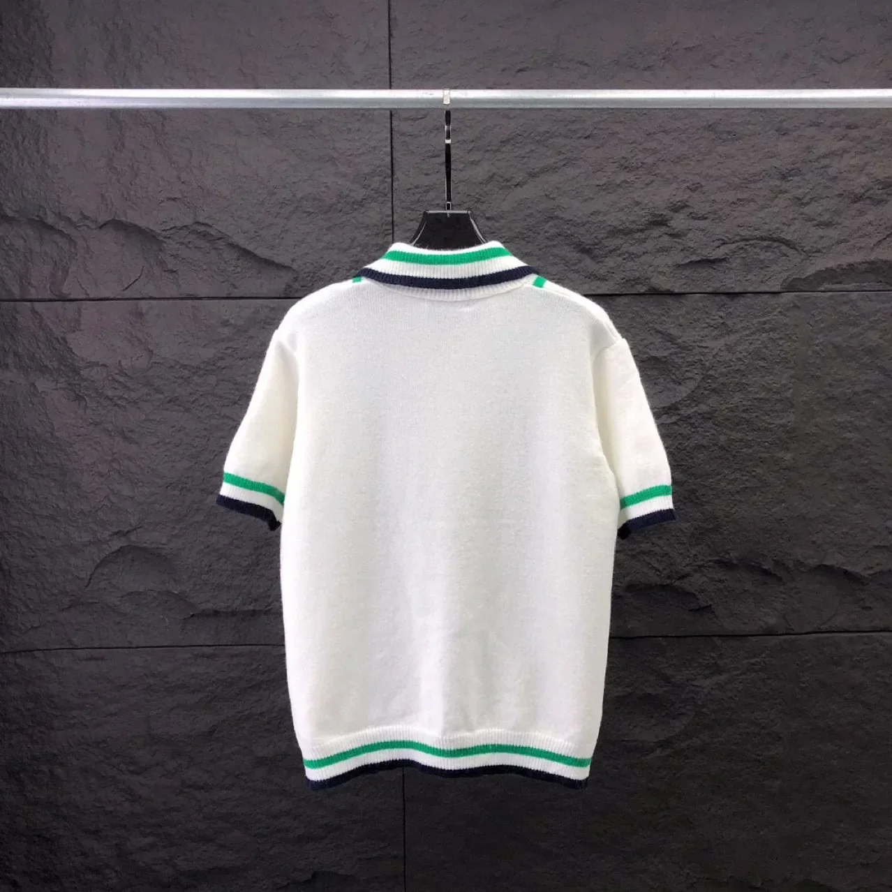 Men's Clothing Luxury Knitted Polo Shirt Casual Striped Button  Short Sleeve Tees Breathable 2024 New Knitwear