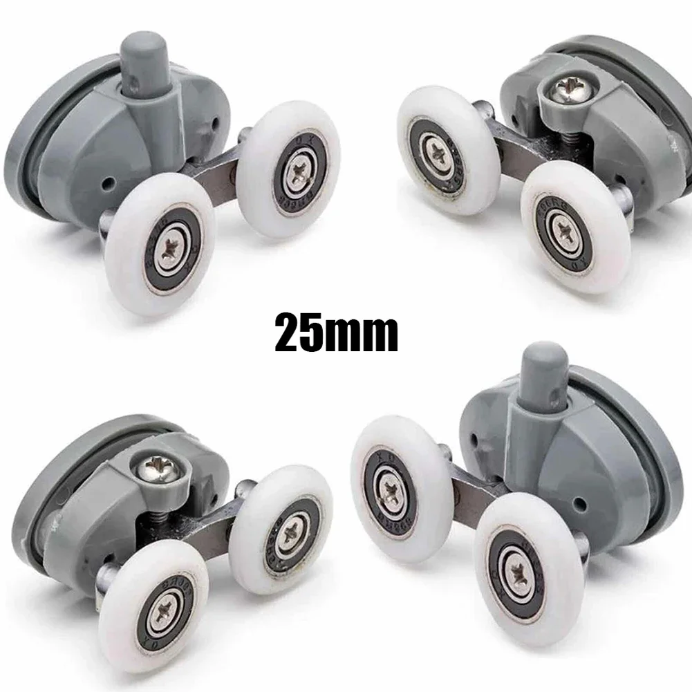 Shower Door Rollers 4pcs Twin Shower Screen Door Rollers/Runners/Wheels Top Bottom Replacement Furniture Hardware Rollers For Sliding Doors