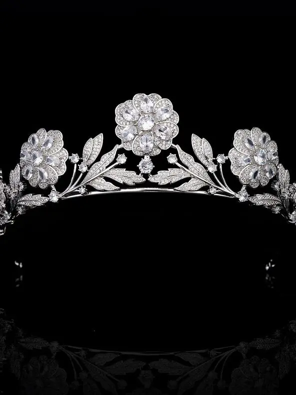 

Royal Vintage Rose Headwear Crown Bride Wedding Zircon Crown Wedding Hair Jewelry Wedding HT021104Dress Accessories