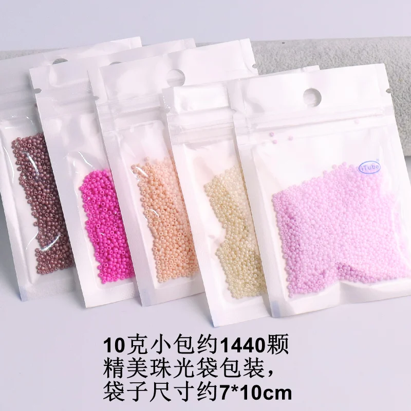 Description Picture 4 of item1440pcs 15/0 1.5mm Solid Colors Glass Seed Beads With Spacer Czech Beads Diy Jewelry Making Fitting Garment Sewing Accessories