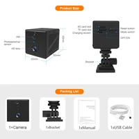 5MP 4G carte SIM Mini caméra intérieure Vision nocturne Surveillance Surveillance de sécurité Rechargeable 3000 mAh alimenté par batterie caméra domestique 6