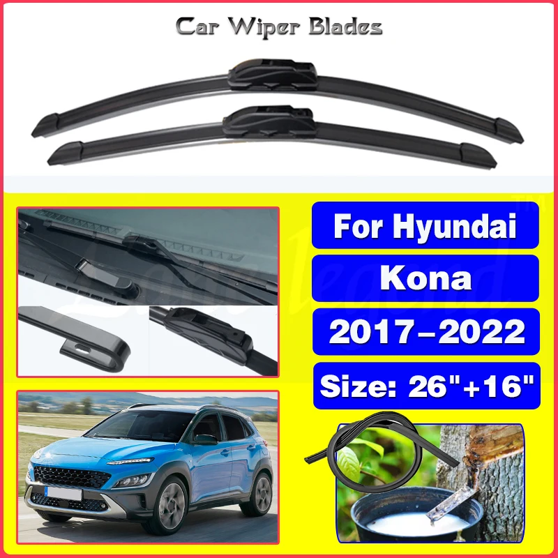 

Car Wiper Blades For Hyundai Kona 2017 2018 2019 2020 2021 2022 Windshield Windscreen Front Window Blades 26"16" Car Accessories