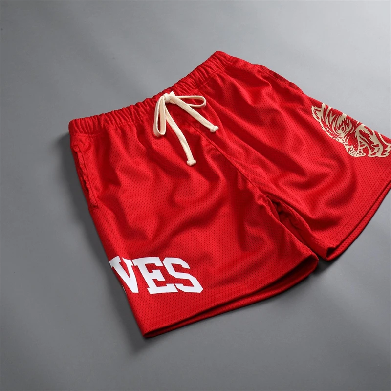 2023 Summer Beach Casual Men's Shorts Mesh Quick Dry Printed Quarters Jogger Quick Dry Running Exercise Pants