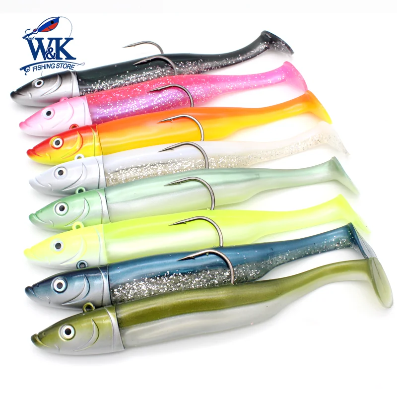 150g 18.5cm Trolling Soft Bait with 120g Jig Head 8/0 Hooks 14.5cm Soft  Lures for Tuna Fishing Deep Sea Boat Fishing Shad Lure