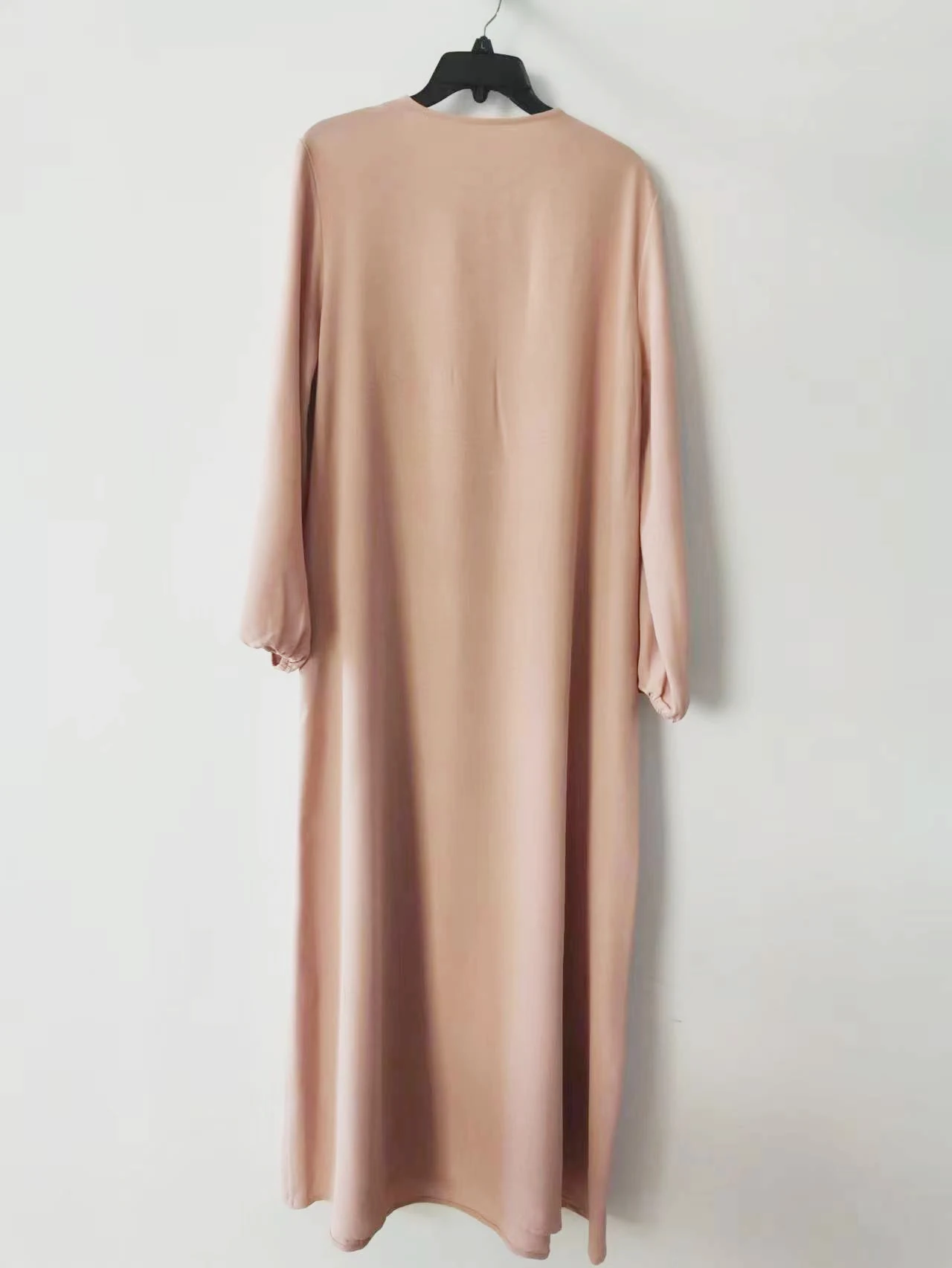 Ramadan Muslim Solid Long Sleeve Abaya Kaftan, Elegant Maxi Length Dress, Islam Dubai Kebaya, Women's Clothing