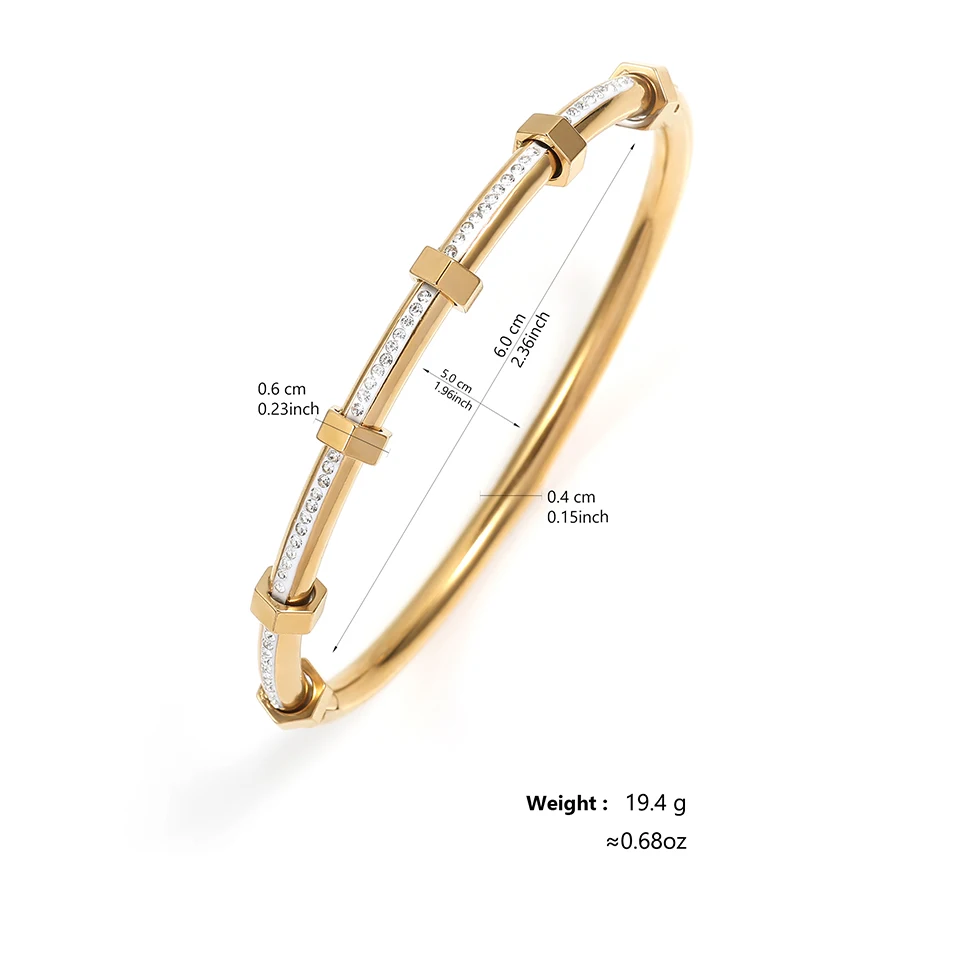 Bangle Bracelet for Women Yupsk Titanium Steel