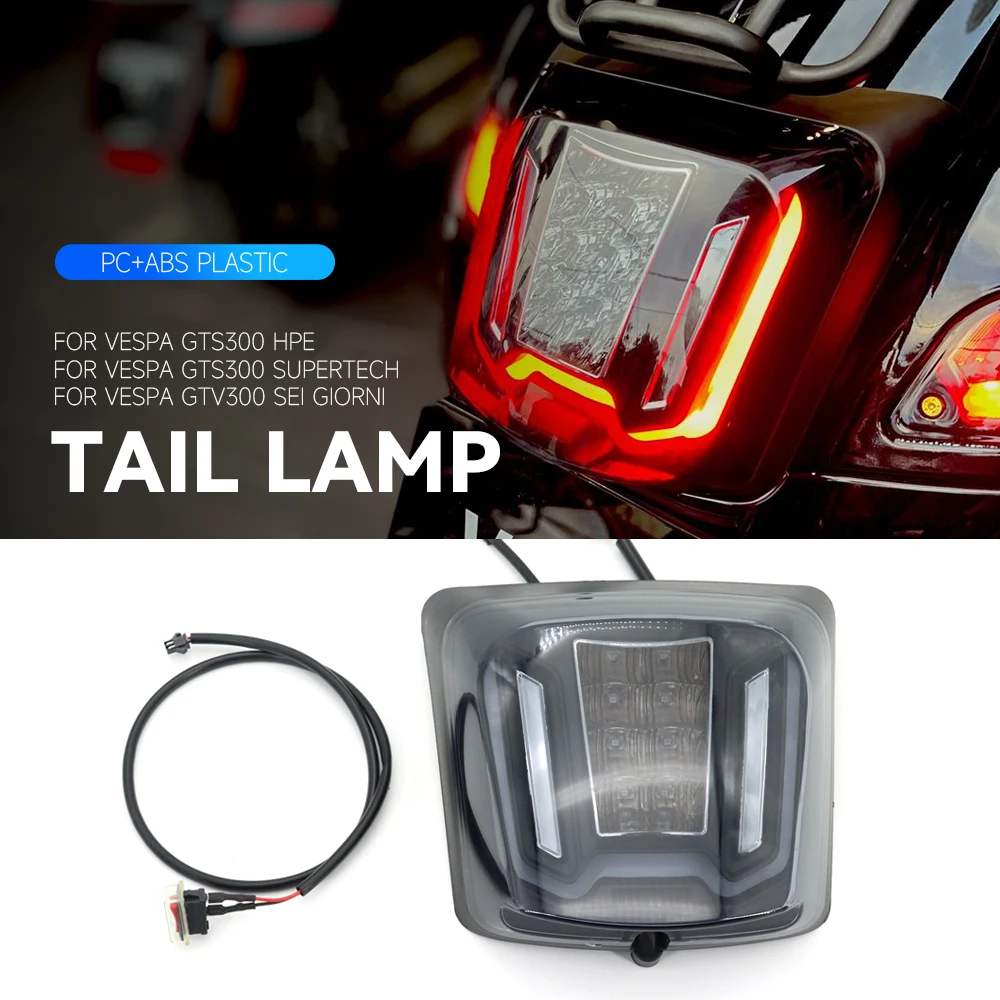 Nuovo Motociclo Led Fanale Posteriore Fanale Posteriore Fanale Posteriore Alloggiamento Vestito Per Vespa Gts300 Hpe Gts 300 Supertech Gtv300 Gtv 300 