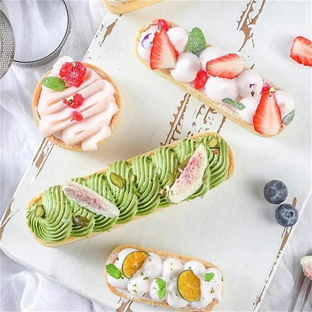 Tart Ring Stainless Steel Tartlet Mold Circle Cutter Pie Ring Heat-Resistant Perforated Cake Mousse Molds Tart Pastry cake mold