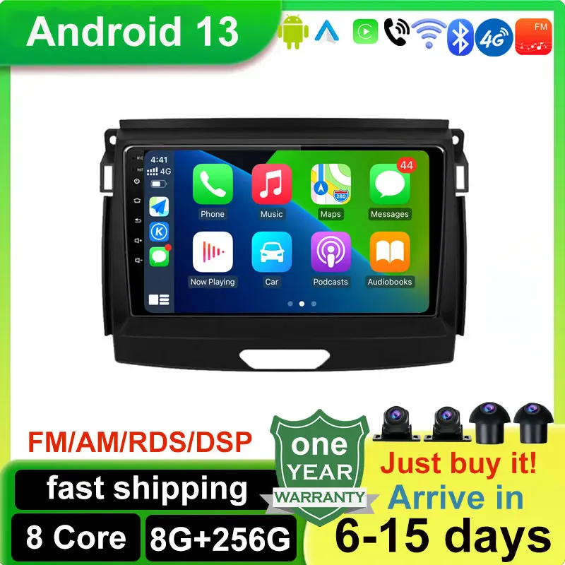 

Android 13 для Ford RANGER 2015-2018, автомобильное радио, мультимедийный стереоплеер, Wi-Fi, GPS-навигация, видео