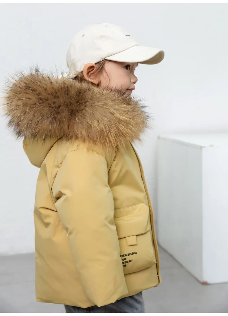 OLEKID 2025, Winter-Daunenjacke für Babys, mit Kapuze, dick, warm, Daunenjacke für Jungen, 2–8 Jahre, Kinder, Kleinkind, Junge, Parka, Oberbekleidung, Mantel – Detail 12