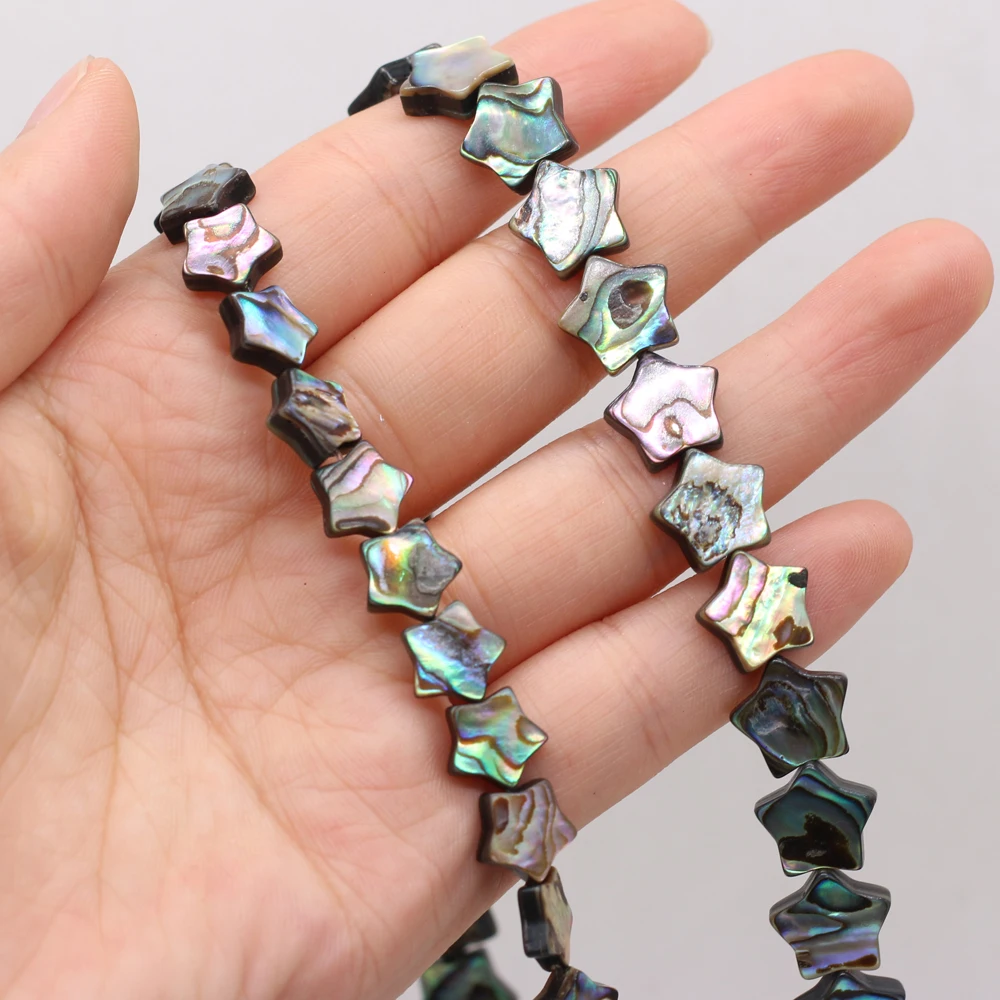 

Bulk 5pcs Pentagram Shape Loose Spacer Beads Natural Abalone Shell Beads for Jewelry Making DIY Women Necklace Bracelet Earrings