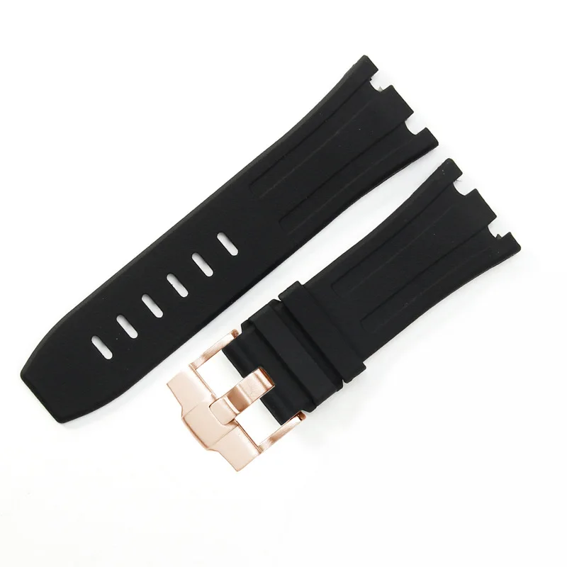 Premium Silicone Rubber Strap for Luxury Watch Collection, 28mm Width