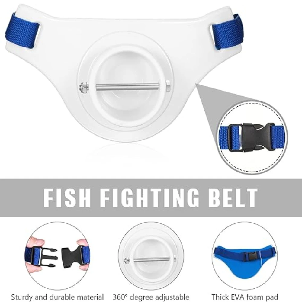 360&deg; Adjustable Fishing Rod Belt Gimbal Assist Tackle Fishing Fighting Waist Belt Labor-saving 2.3 Inch Inner Dia