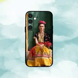 Frida Kahlo Art - Inspired Soft Black Phone Case - Samsung a50 30s 50s (Z1)