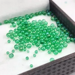 Vibrant Mini Glass Beads for Creative Jewelry Crafting - 16 Multicolor Bubble Designs, Hole - Free (Grass green)