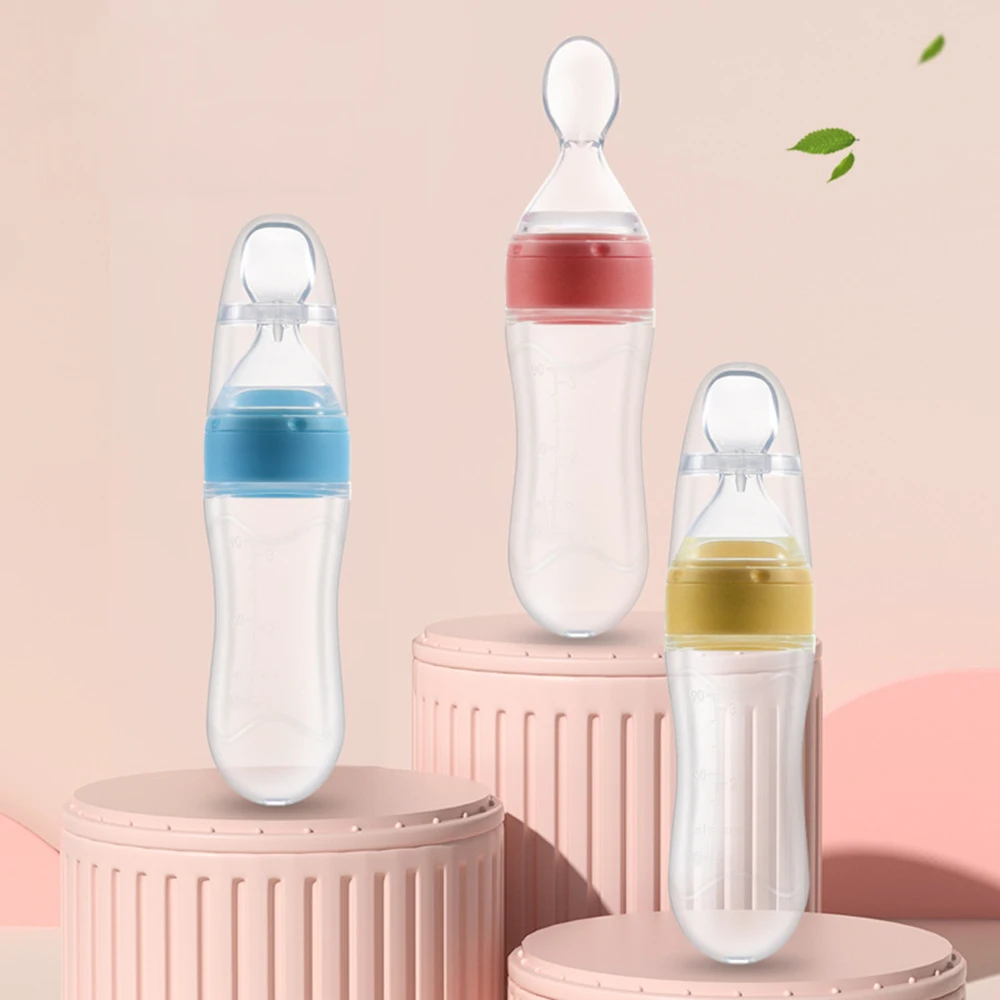 Fruit Feeder Pacifier 1PC 90ML Baby Self Feeding Food Feeder Teething Relief Squeeze Food Dispensing Spoon