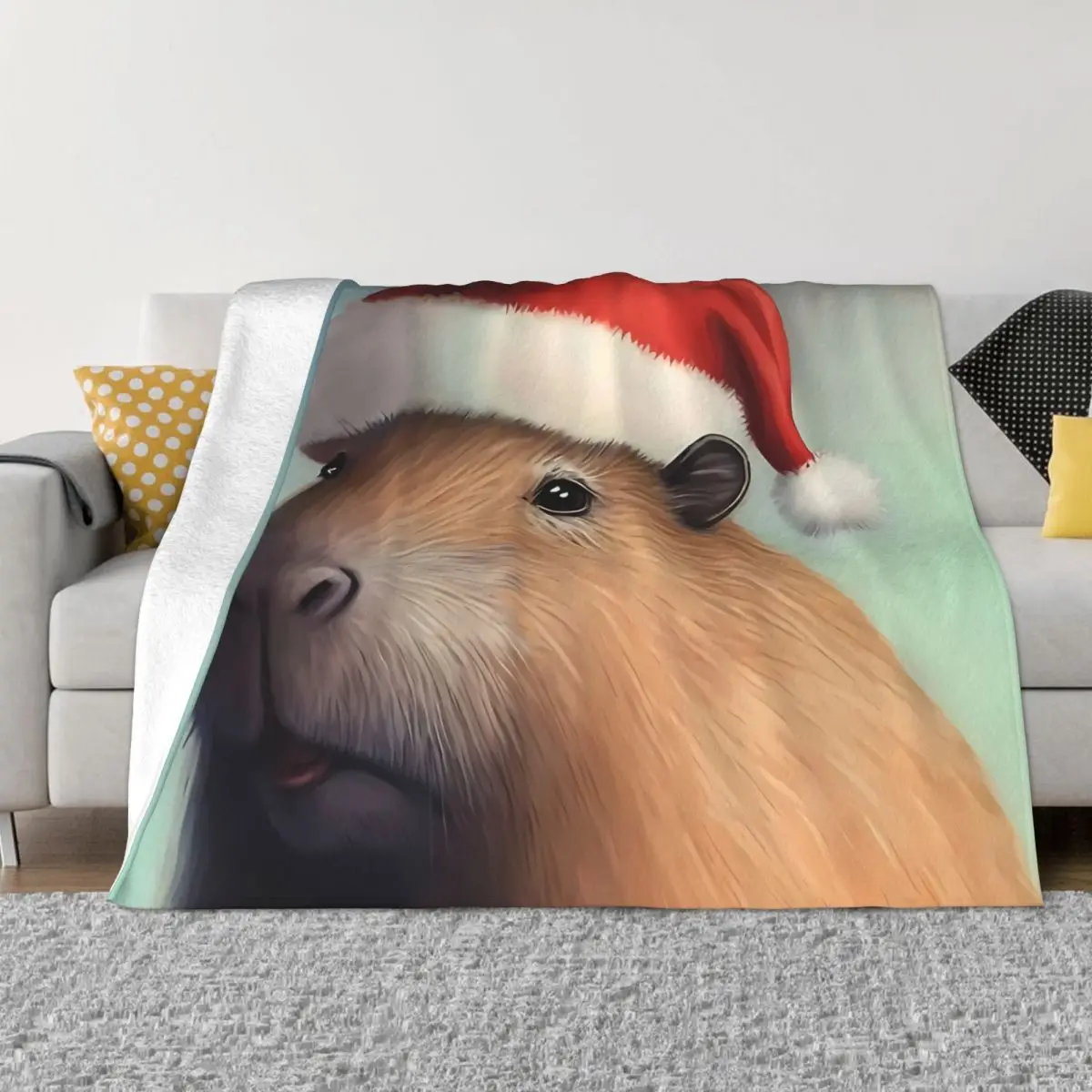 

Capybara Cute Animal Christmas Portable Warm Throw Blankets for Bedding Travel