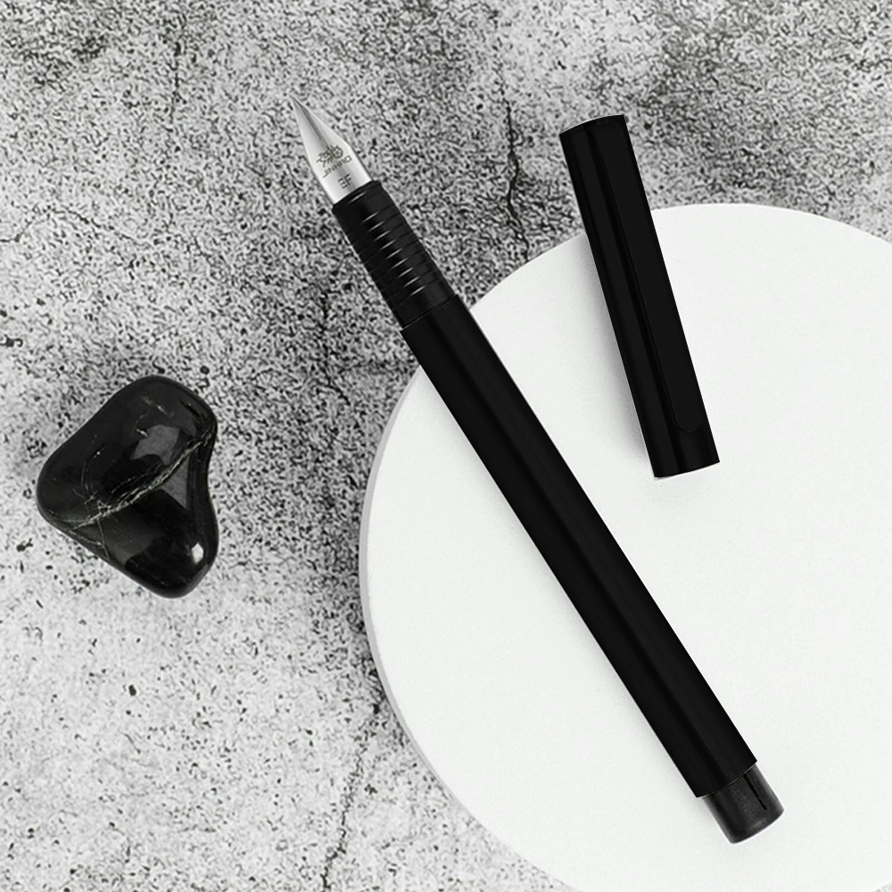 3PCS Jinhao 65 Fountain Pen EF F Nib with Converter Metal Matte Black Writing INK Pen school office student stationery supplies 2