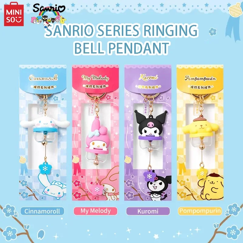 

Genuine MINISO Sanrio Bell Pendant Kuromi Cute Wind Chimes Kawaii Schoolbag Key Pendant Anime Children's Toys Girls Gifts