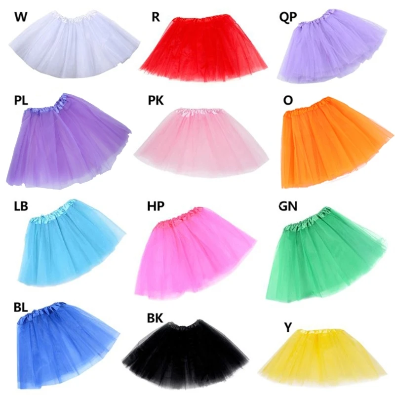 

12 Colors Women Adult Three Layer Tulle Ballet Skirt Pleated Sweet Candy Co